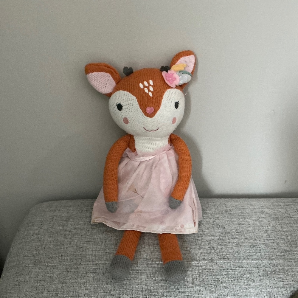 The Peanut Shell "Meadow the Deer" 14" Knit Plush Stuffed Animal Toy